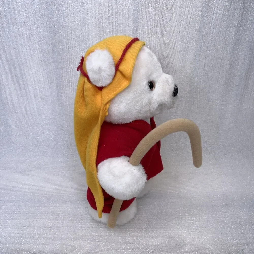 Vintage 1988 Dakin White Shepherd Bear Christmas Stuffed Animal Plush 9